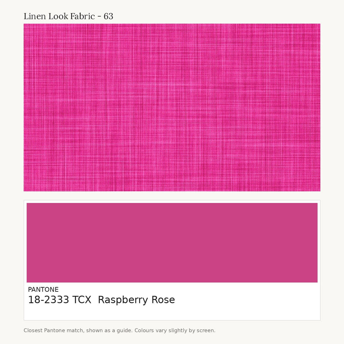 Linen Look Fabric 63 colour card - closest Pantone TCX 18-2333 Raspberry Rose | Fabric by Missy Rose