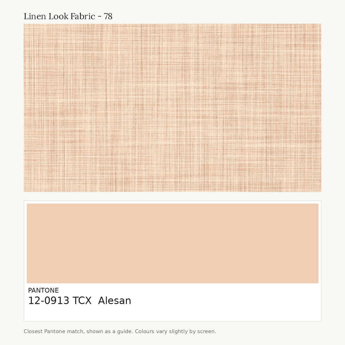Linen Look Fabric 78 colour card - closest Pantone TCX 12-0913 Alesan | Fabric by Missy Rose