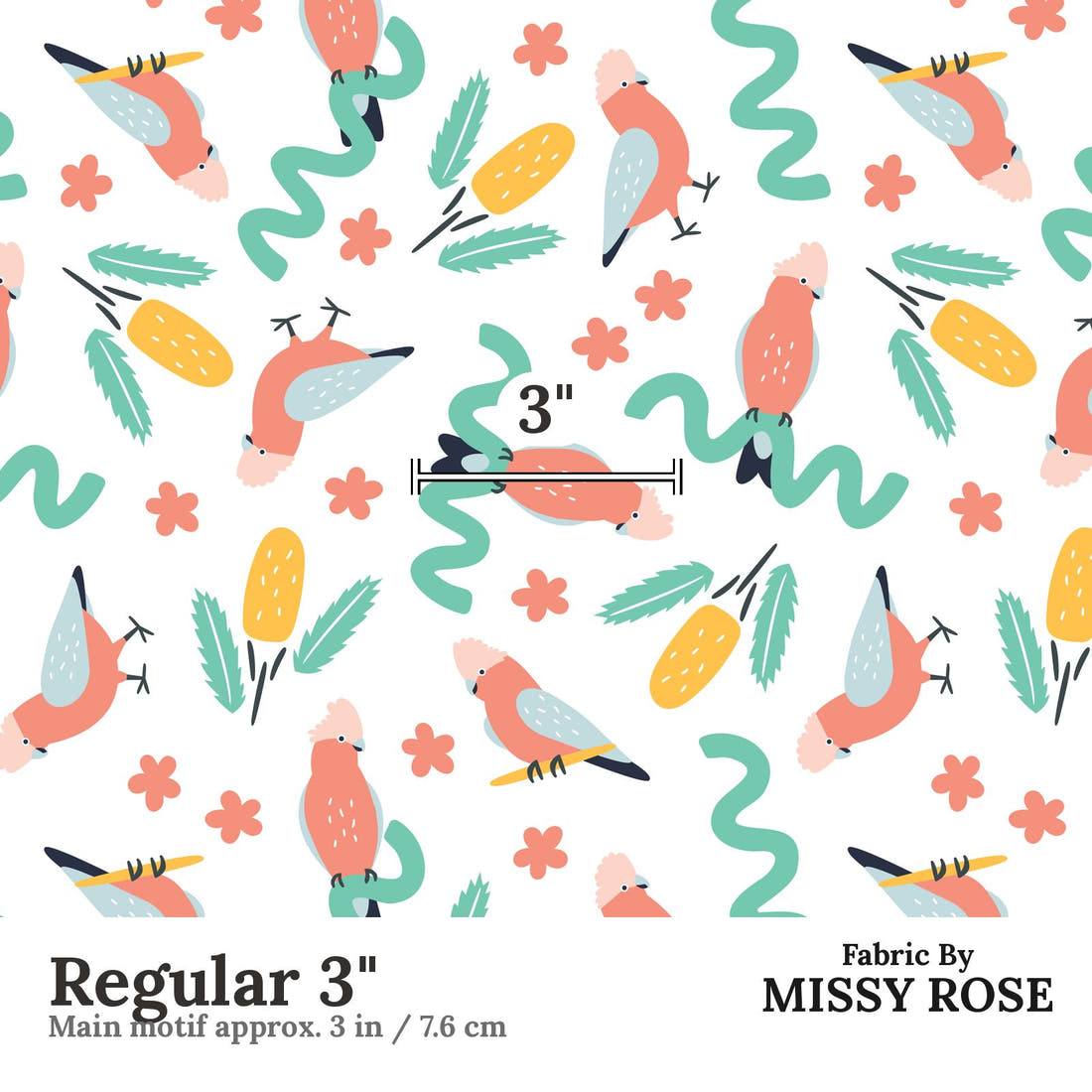 Little Black Kat 01 Regular 3 inch print scale guide | Fabric by Missy Rose
