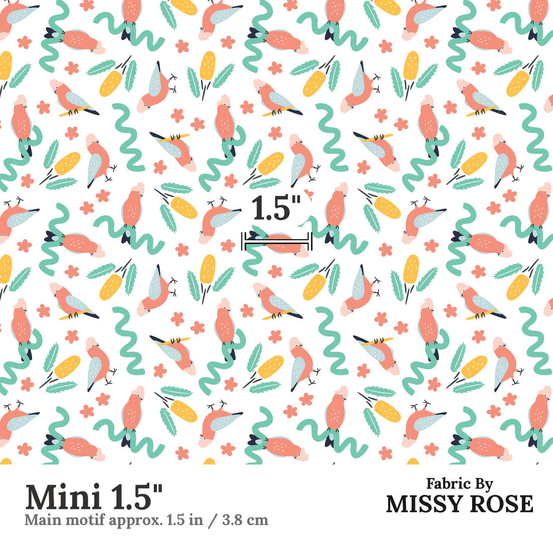 Little Black Kat 01 Mini 1.5 inch print scale guide | Fabric by Missy Rose