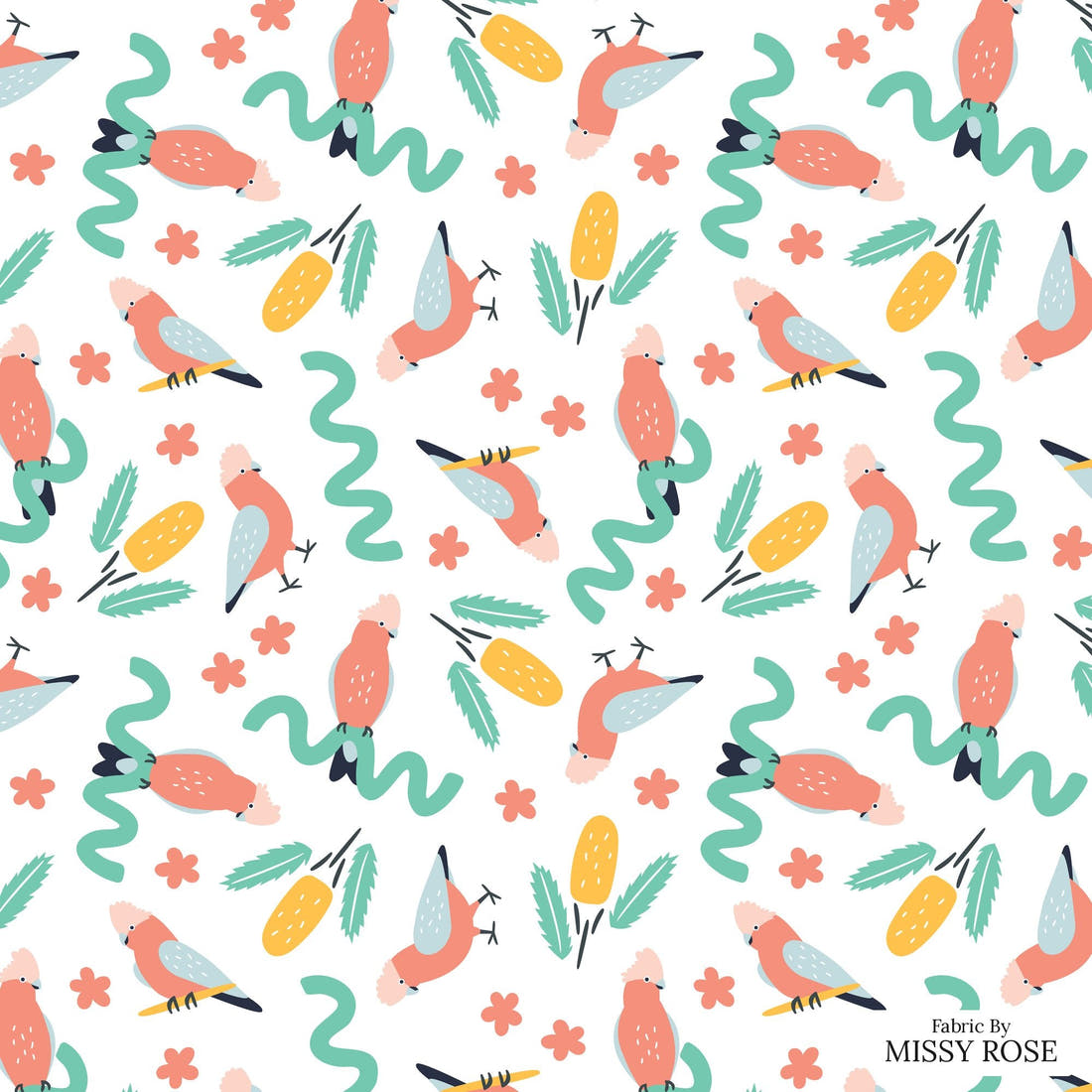 Little Black Kat 01 - flat view of the print, zoom in for detail | Fabric by Missy Rose