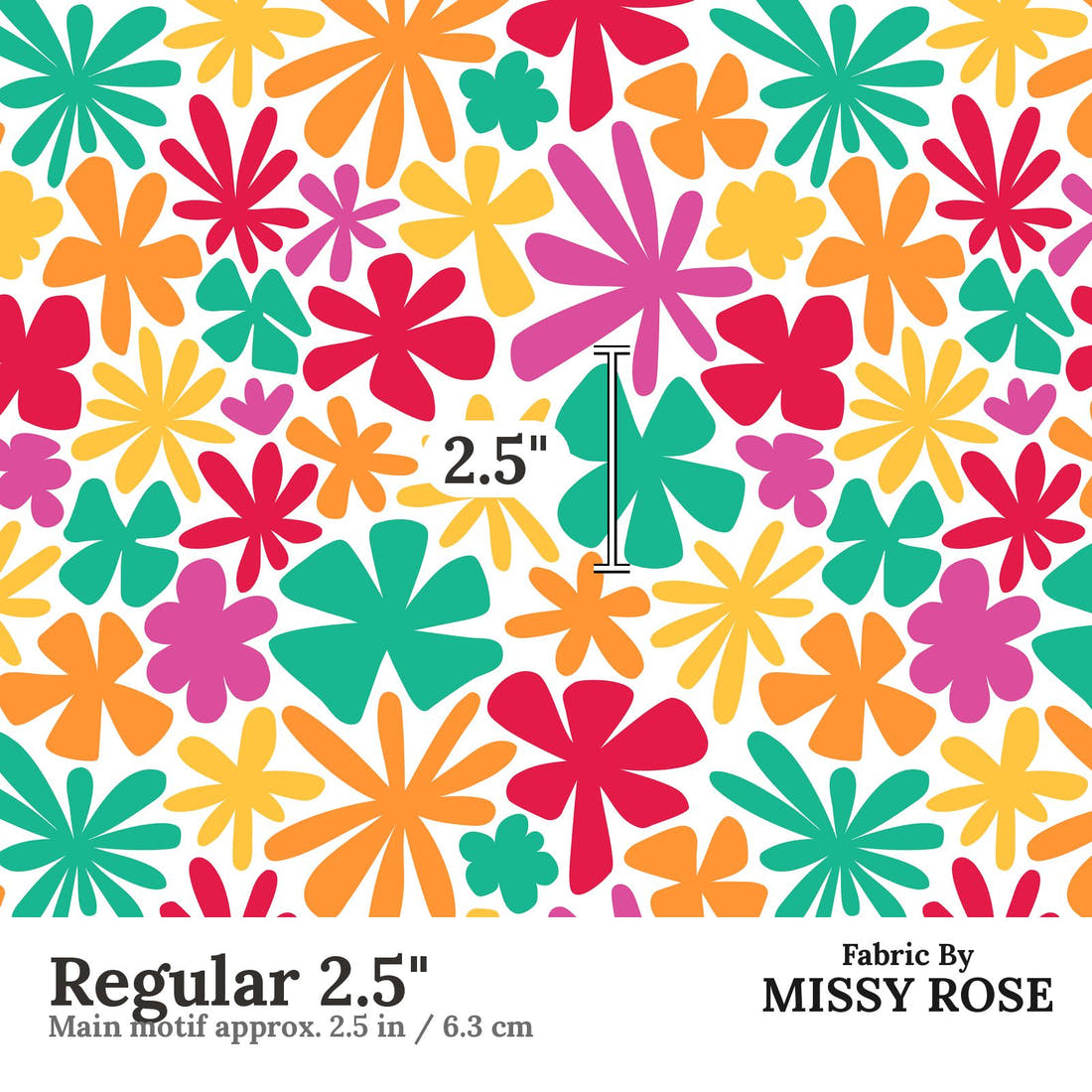Little Black Kat 02 Regular 2.5 inch print scale guide | Fabric by Missy Rose