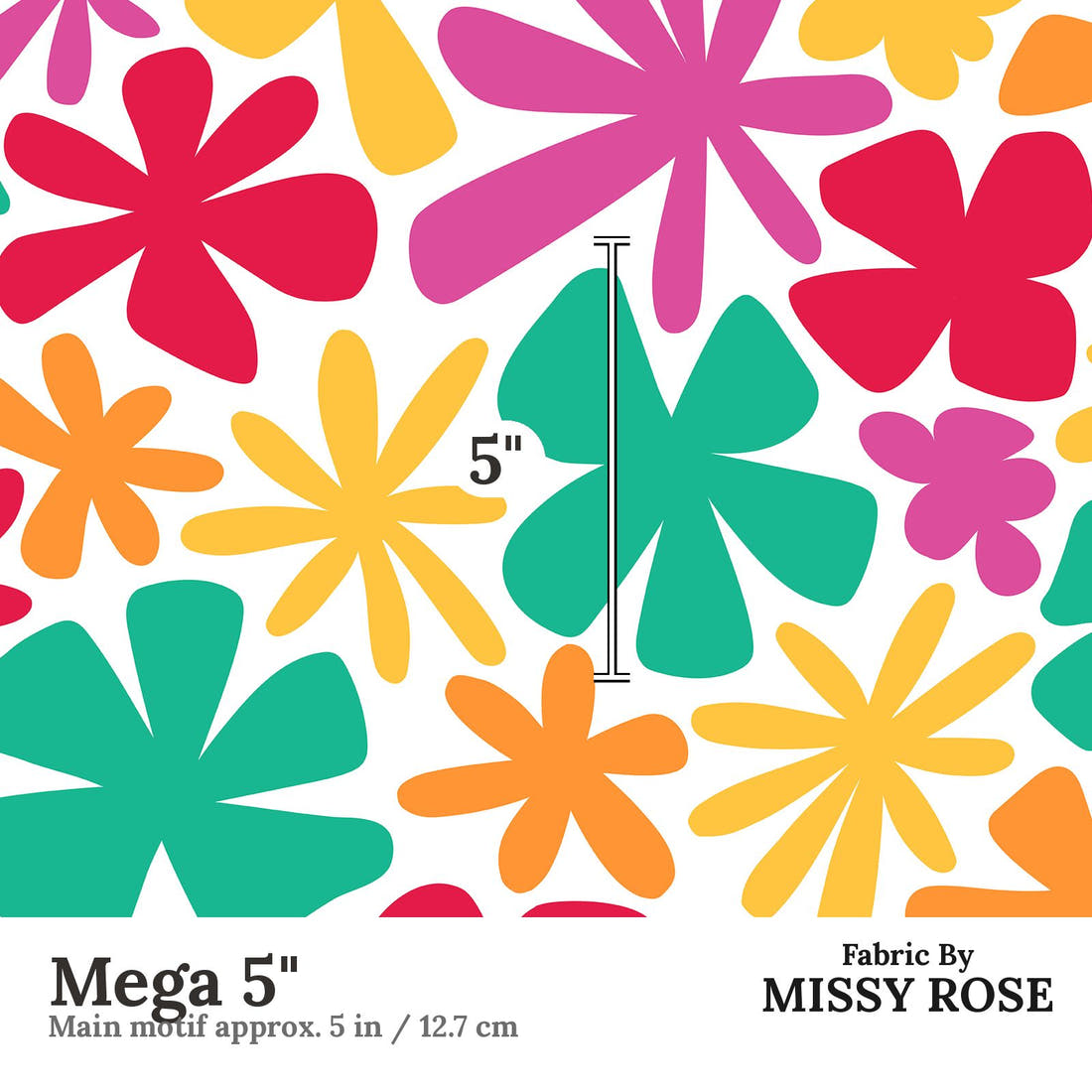 Little Black Kat 02 Mega 5 inch print scale guide | Fabric by Missy Rose