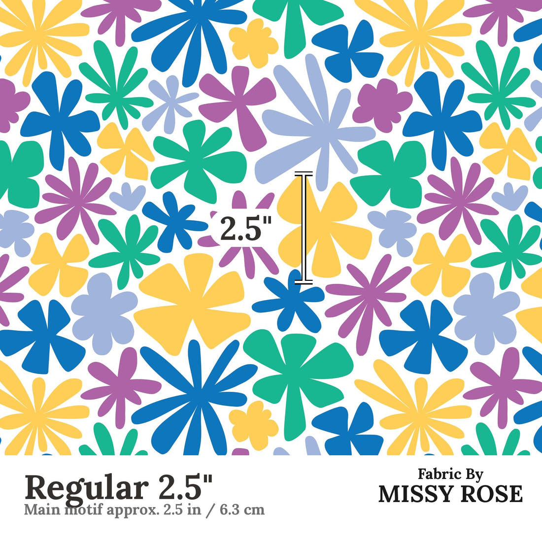 Little Black Kat 03 Regular 2.5 inch print scale guide | Fabric by Missy Rose