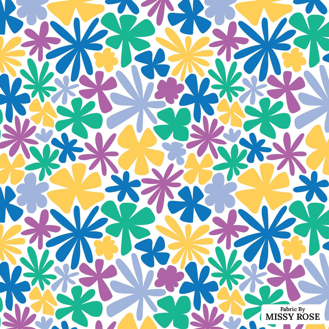 Little Black Kat 03 - flat view of the print, zoom in for detail | Fabric by Missy Rose