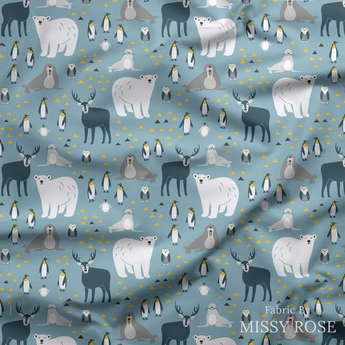 Little Black Kat 04 draped fabric mockup - custom printed fabric by the metre | Fabric by Missy Rose