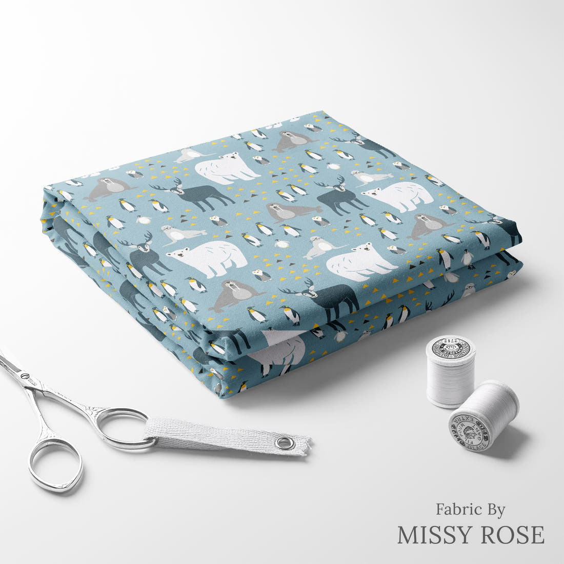 Little Black Kat 04 folded fabric stack with matching thread - pre-order fabric Australia | Fabric by Missy Rose