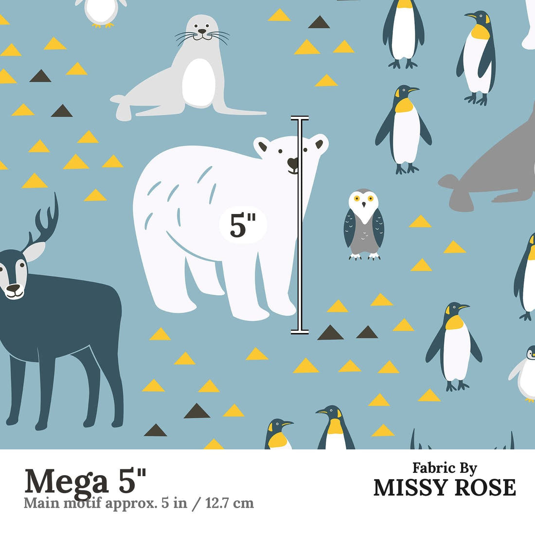 Little Black Kat 04 Mega 5 inch print scale guide | Fabric by Missy Rose