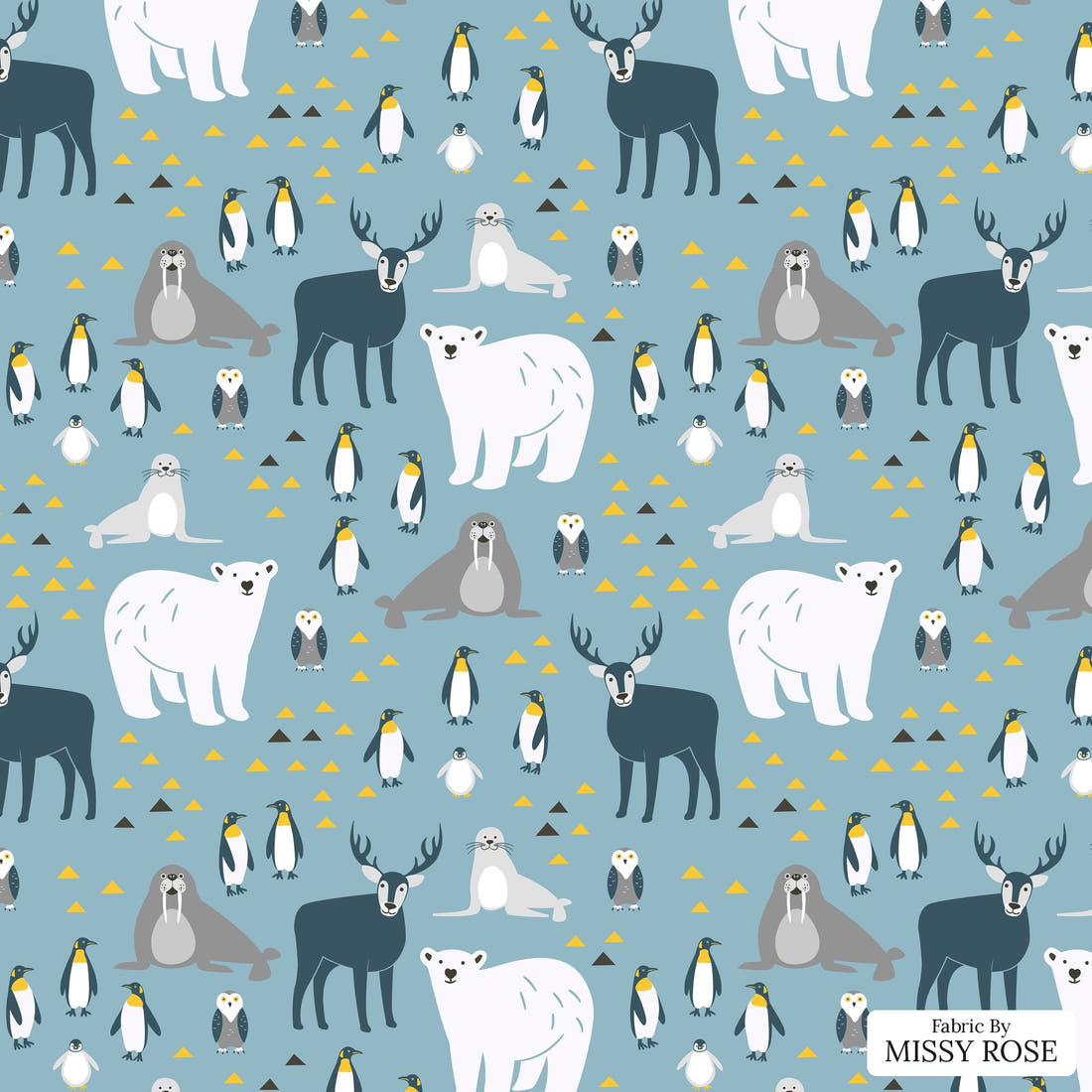 Little Black Kat 04 - flat view of the print, zoom in for detail | Fabric by Missy Rose
