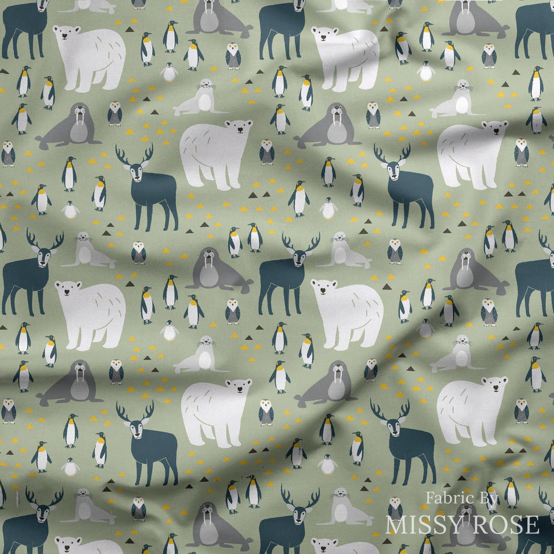 Little Black Kat 05 draped fabric mockup - custom printed fabric by the metre | Fabric by Missy Rose