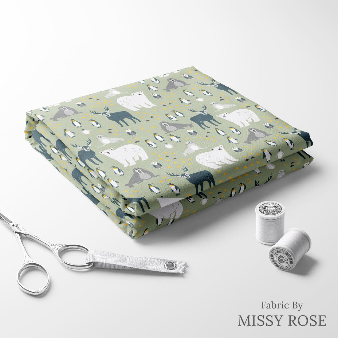 Little Black Kat 05 folded fabric stack with matching thread - pre-order fabric Australia | Fabric by Missy Rose
