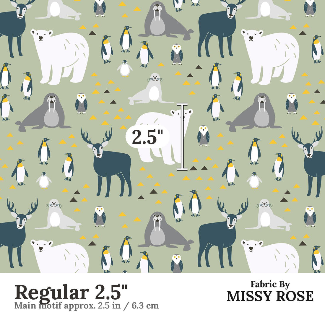 Little Black Kat 05 Regular 2.5 inch print scale guide | Fabric by Missy Rose