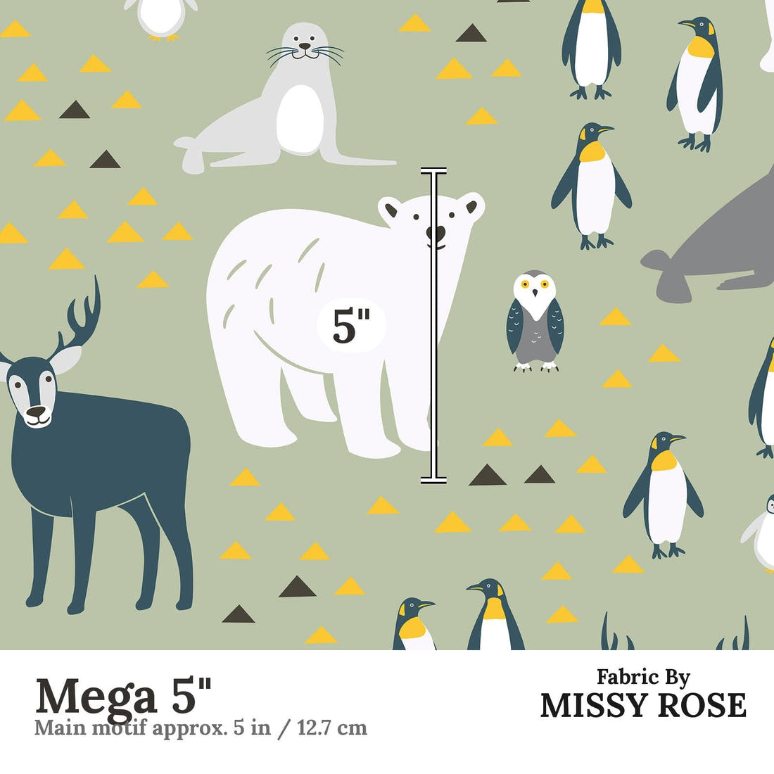 Little Black Kat 05 Mega 5 inch print scale guide | Fabric by Missy Rose