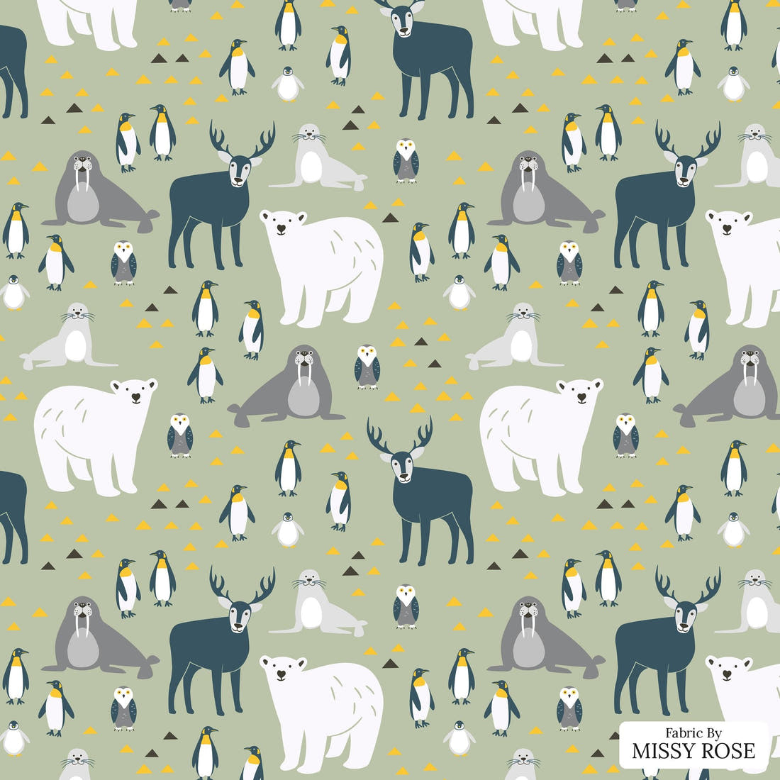 Little Black Kat 05 - flat view of the print, zoom in for detail | Fabric by Missy Rose