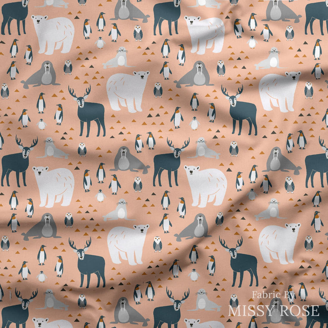 Little Black Kat 06 draped fabric mockup - custom printed fabric by the metre | Fabric by Missy Rose
