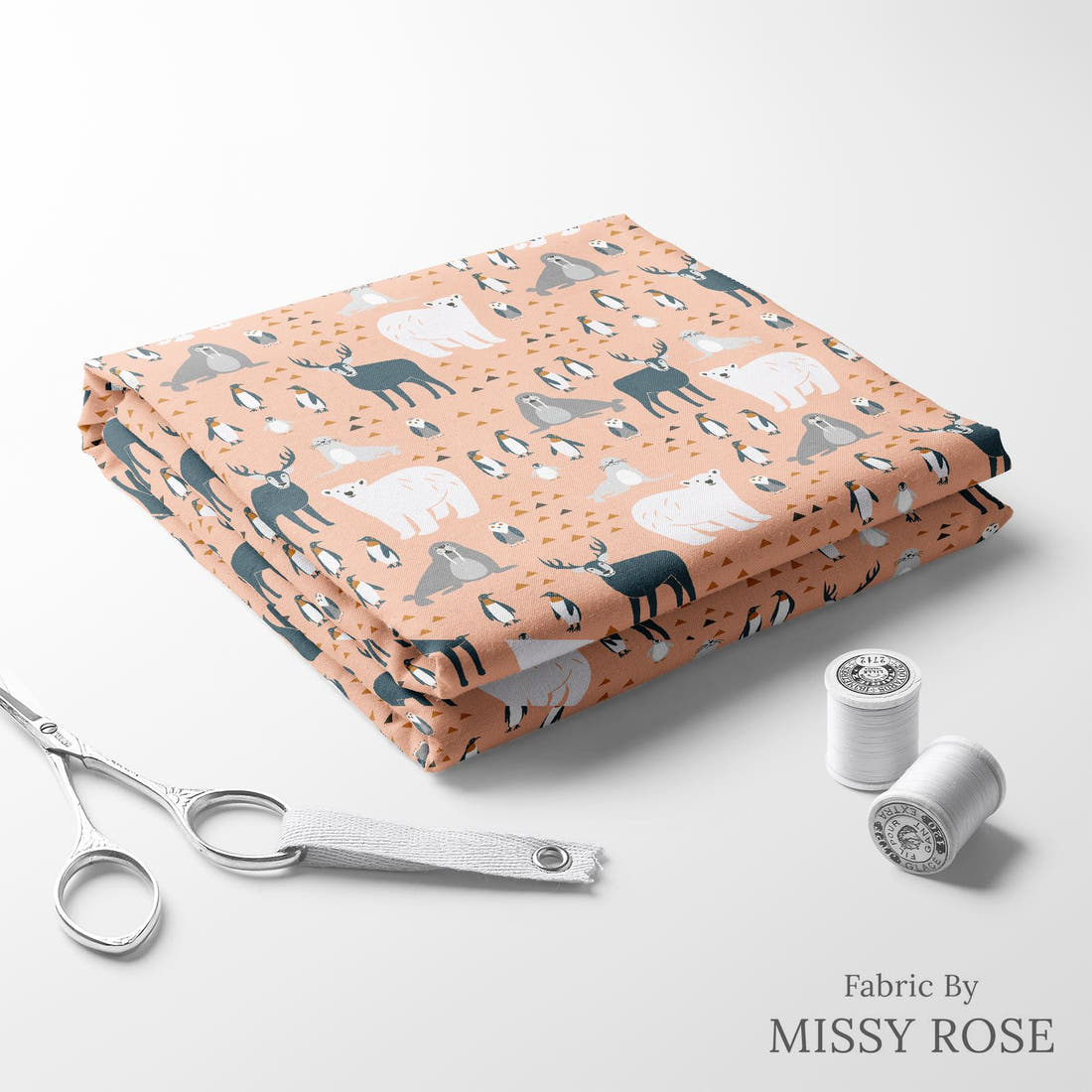 Little Black Kat 06 folded fabric stack with matching thread - pre-order fabric Australia | Fabric by Missy Rose