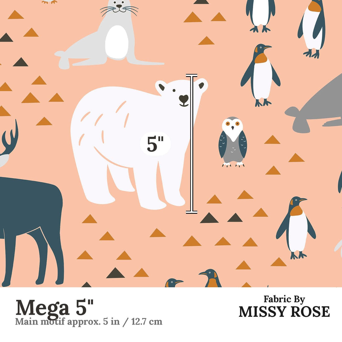 Little Black Kat 06 Mega 5 inch print scale guide | Fabric by Missy Rose