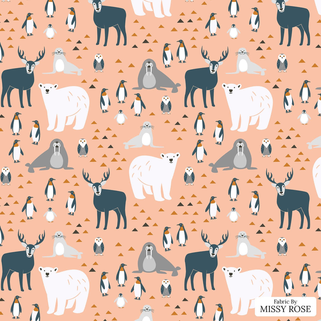 Little Black Kat 06 - flat view of the print, zoom in for detail | Fabric by Missy Rose