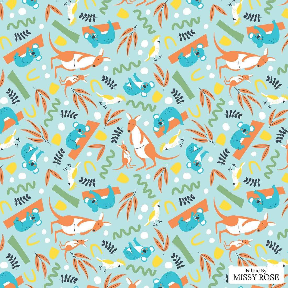 Little Black Kat 07 - flat view of the print, zoom in for detail | Fabric by Missy Rose