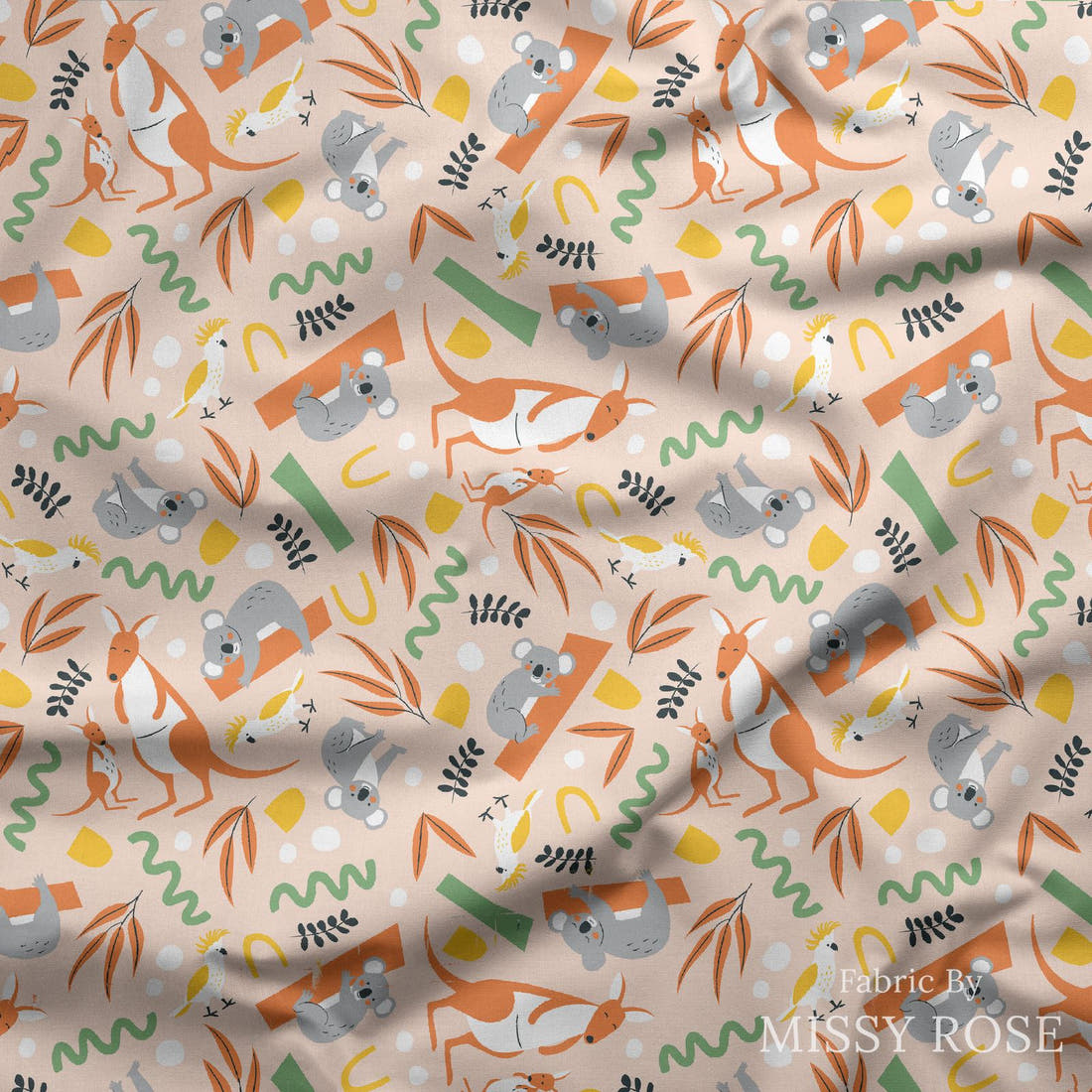 Little Black Kat 08 draped fabric mockup - custom printed fabric by the metre | Fabric by Missy Rose