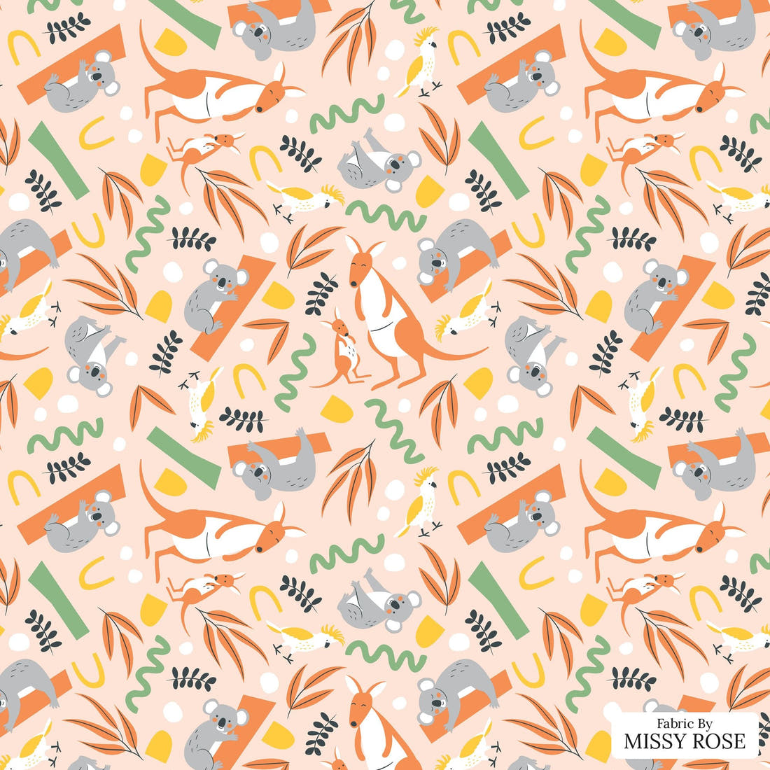 Little Black Kat 08 - flat view of the print, zoom in for detail | Fabric by Missy Rose
