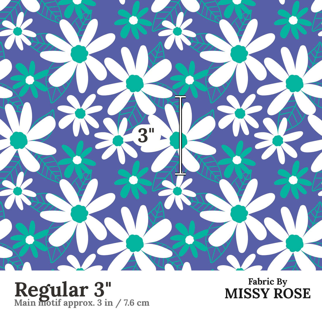 Little Black Kat 09 Regular 3 inch print scale guide | Fabric by Missy Rose