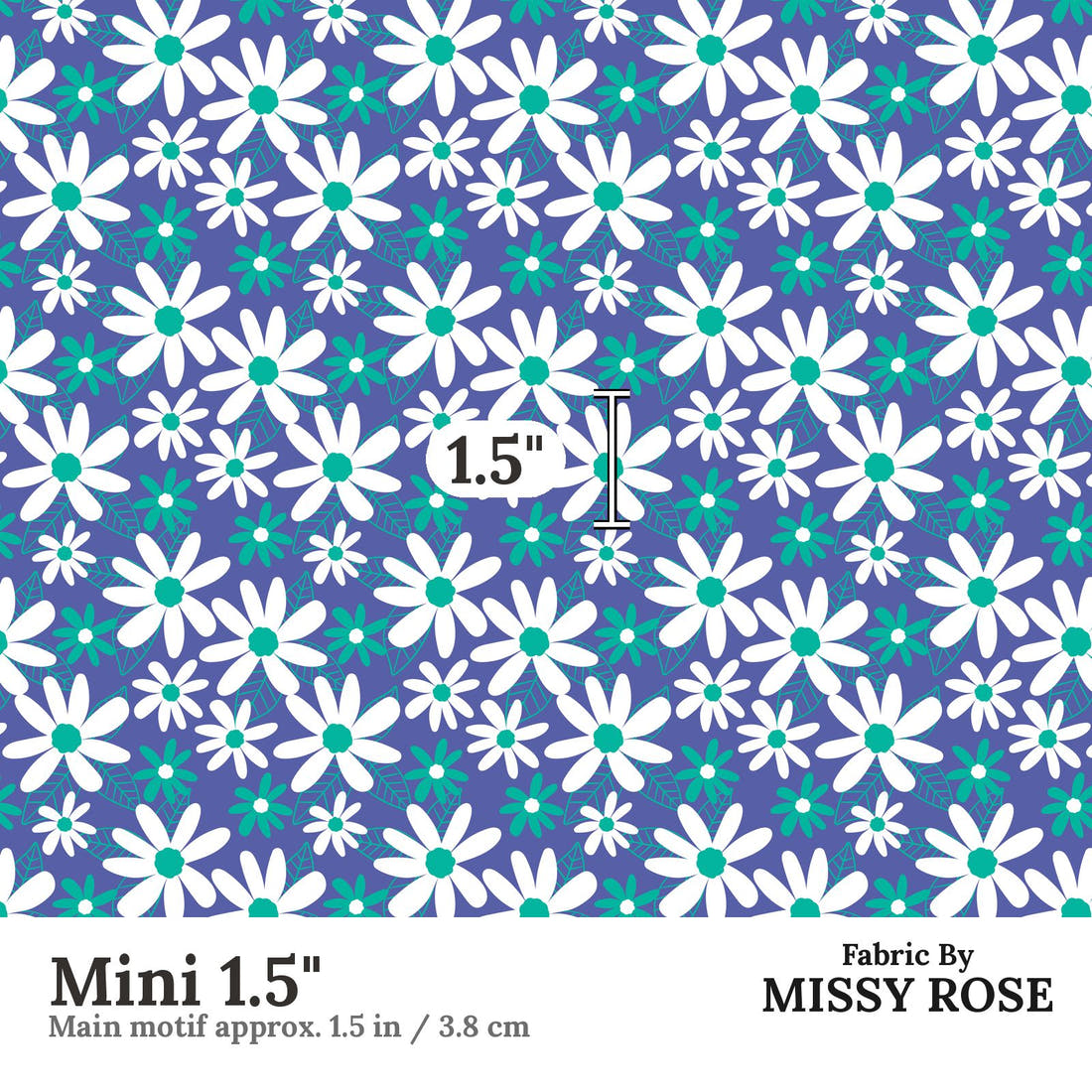 Little Black Kat 09 Mini 1.5 inch print scale guide | Fabric by Missy Rose