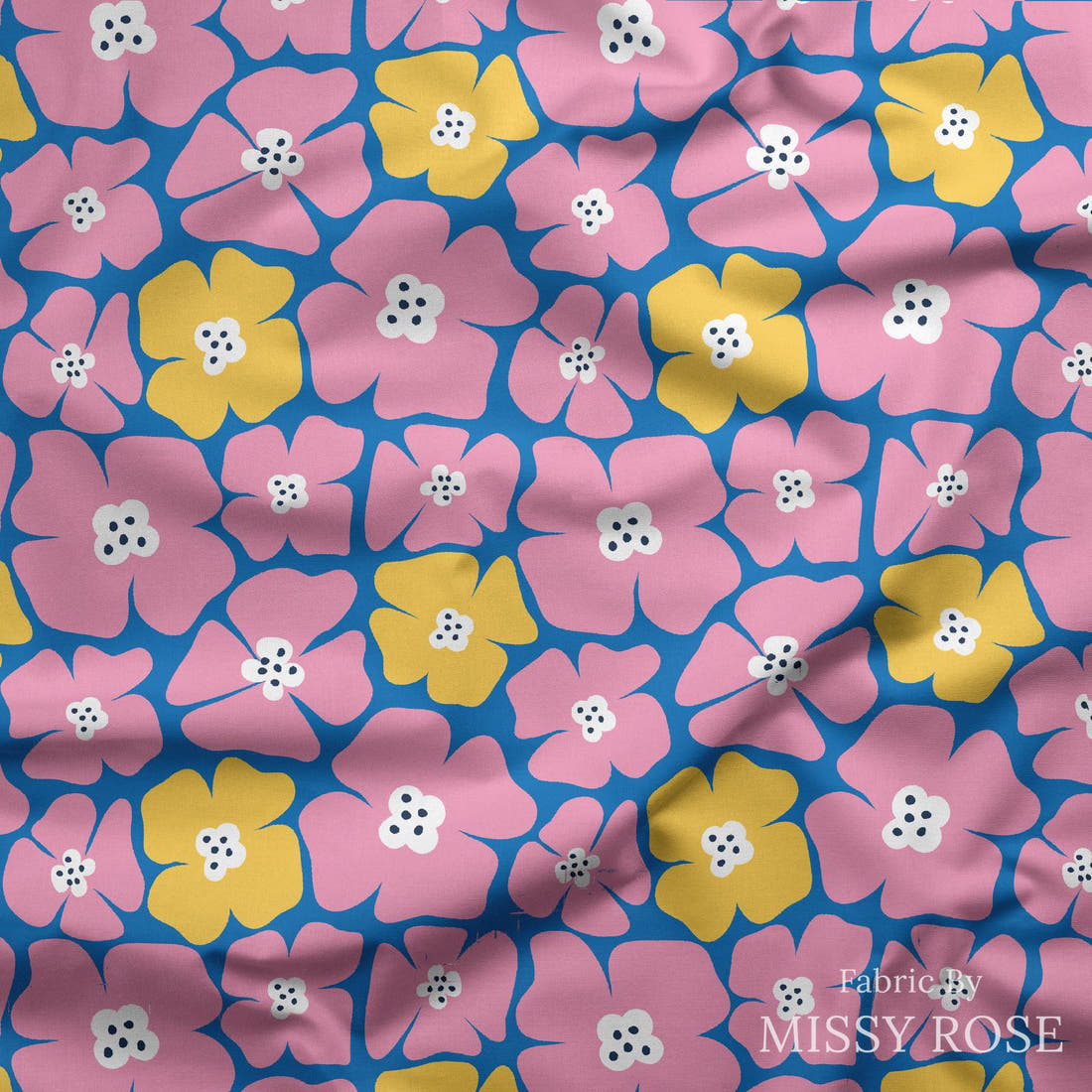 Little Black Kat 11 draped fabric mockup - custom printed fabric by the metre | Fabric by Missy Rose