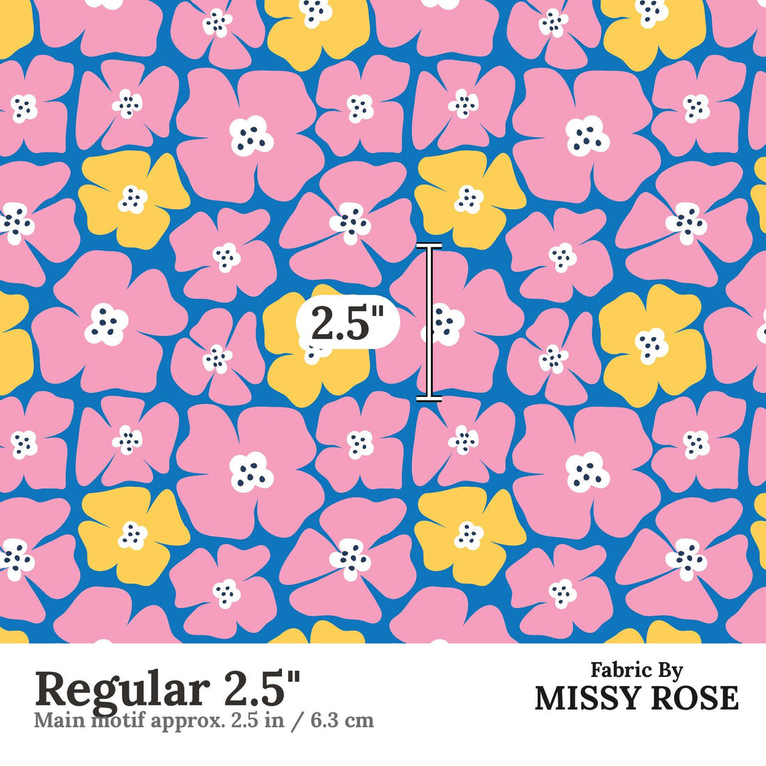 Little Black Kat 11 Regular 2.5 inch print scale guide | Fabric by Missy Rose