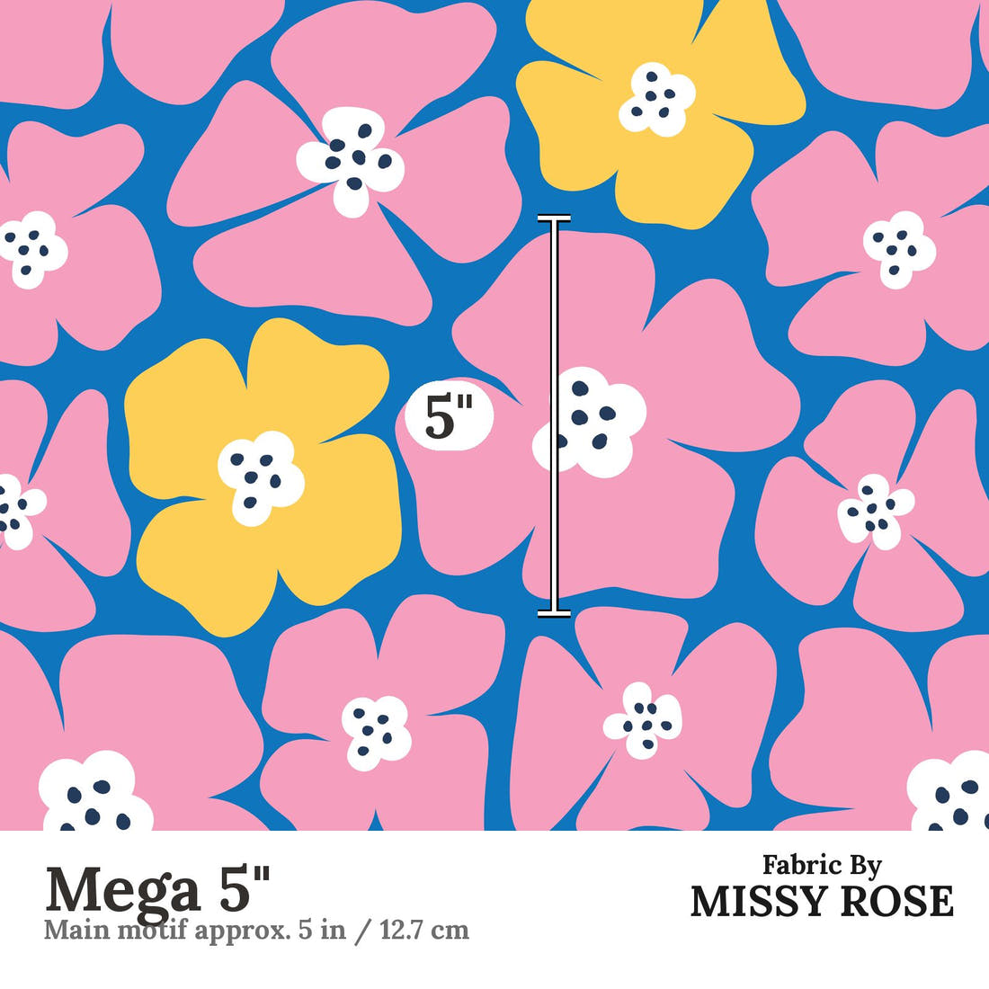 Little Black Kat 11 Mega 5 inch print scale guide | Fabric by Missy Rose