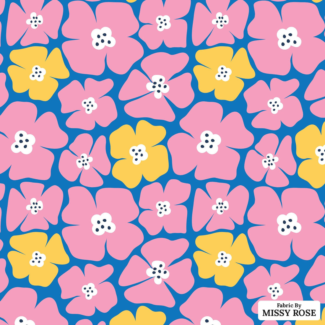 Little Black Kat 11 - flat view of the print, zoom in for detail | Fabric by Missy Rose