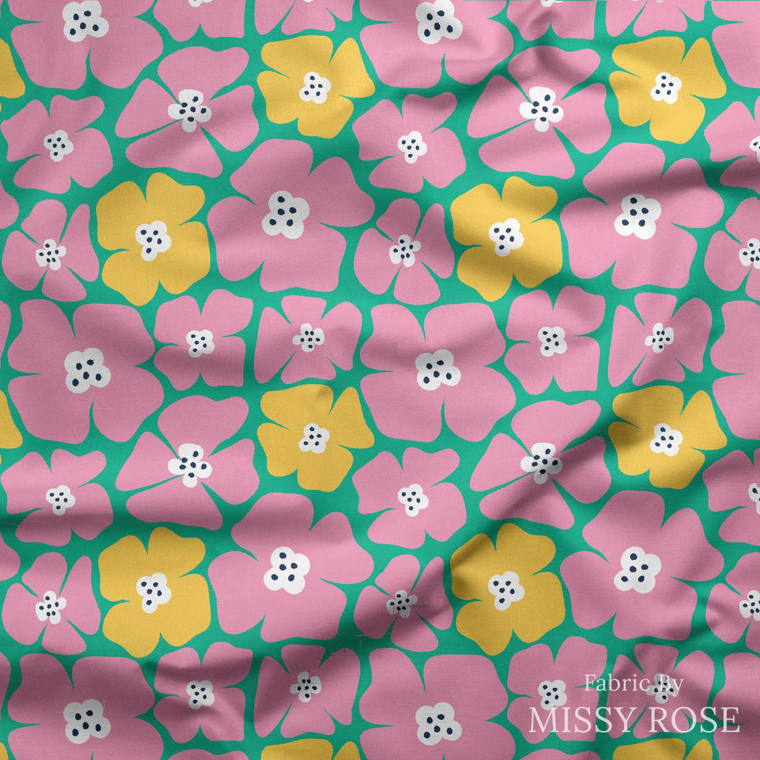 Little Black Kat 12 draped fabric mockup - custom printed fabric by the metre | Fabric by Missy Rose
