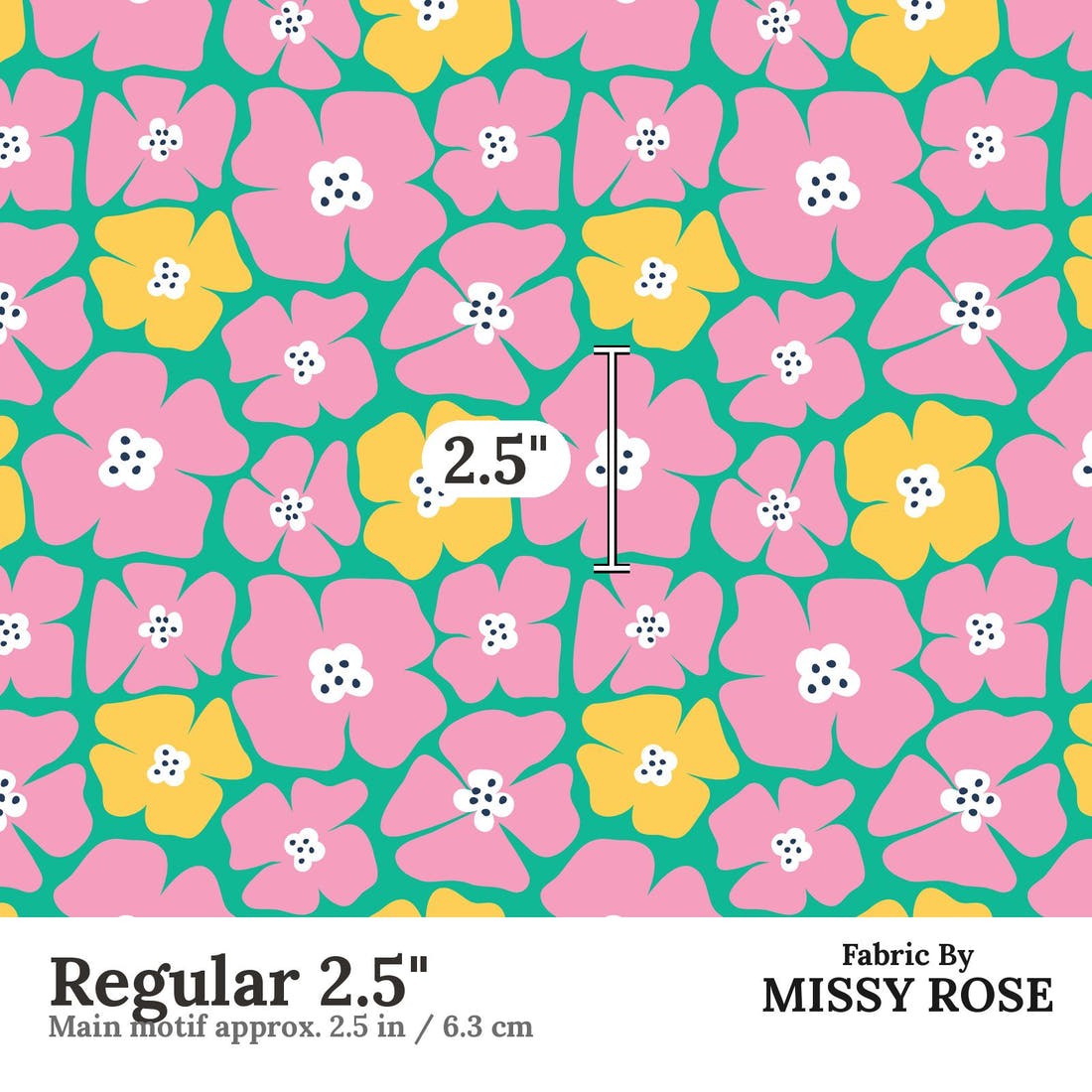 Little Black Kat 12 Regular 2.5 inch print scale guide | Fabric by Missy Rose