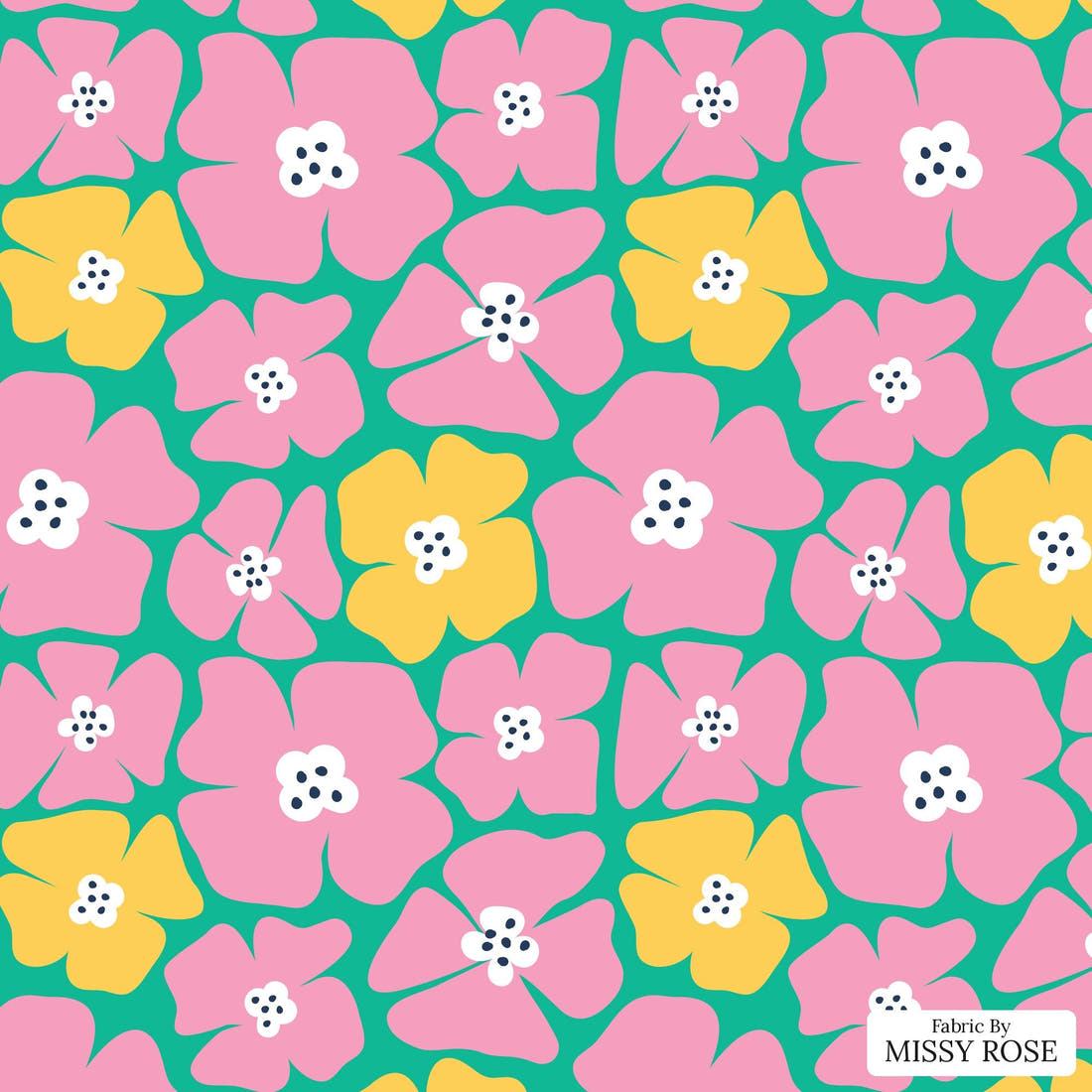 Little Black Kat 12 - flat view of the print, zoom in for detail | Fabric by Missy Rose