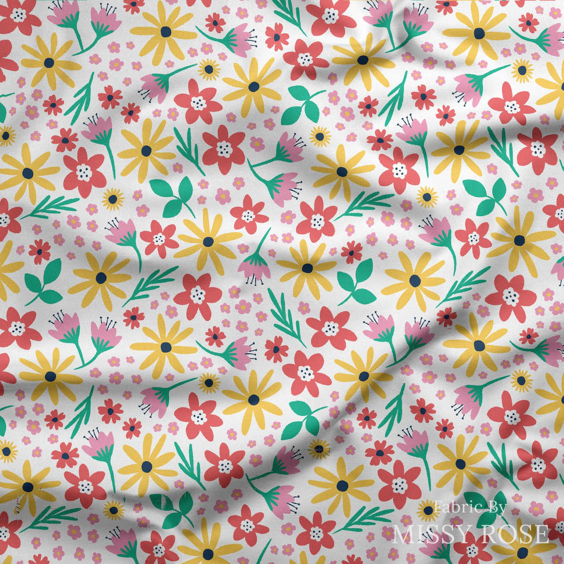 Little Black Kat 13 draped fabric mockup - custom printed fabric by the metre | Fabric by Missy Rose
