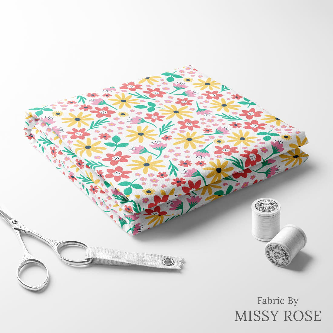 Little Black Kat 13 folded fabric stack with matching thread - pre-order fabric Australia | Fabric by Missy Rose