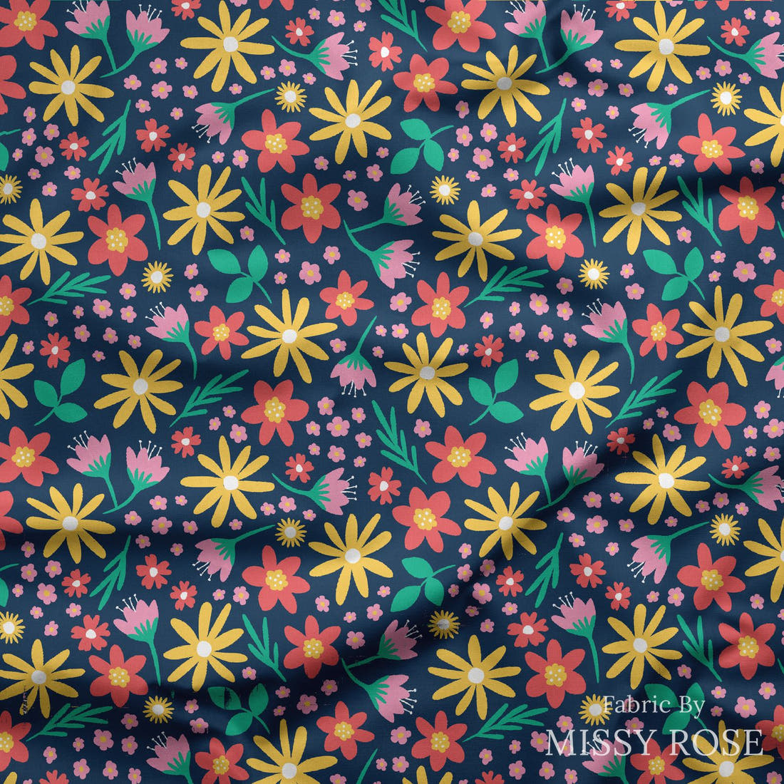Little Black Kat 14 draped fabric mockup - custom printed fabric by the metre | Fabric by Missy Rose