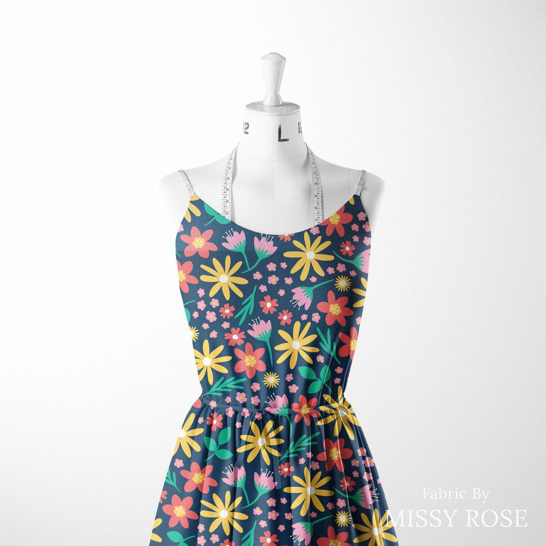 Little Black Kat 14 sewn into a women's dress - see how the print looks made up | Fabric by Missy Rose