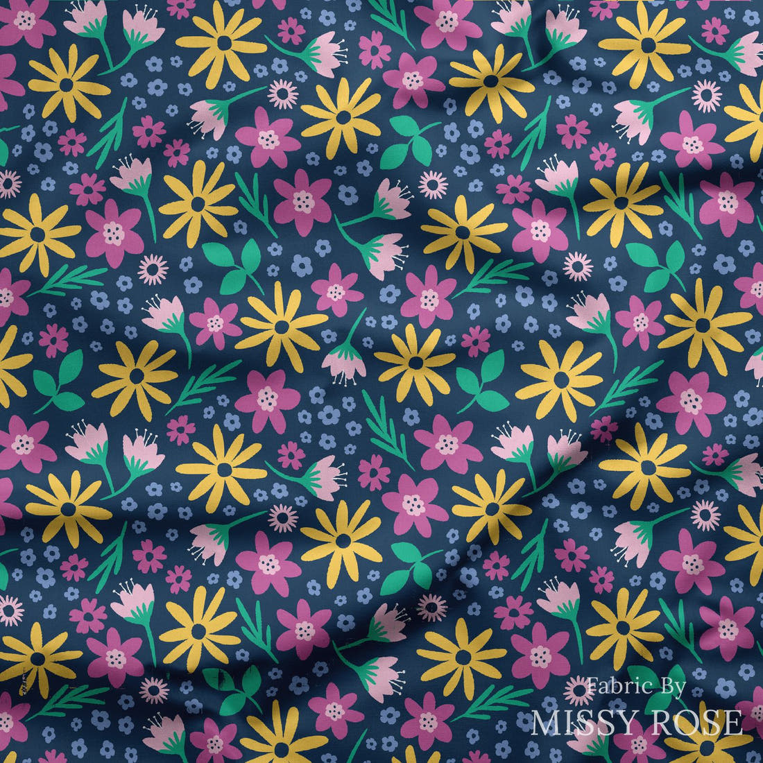 Little Black Kat 15 draped fabric mockup - custom printed fabric by the metre | Fabric by Missy Rose