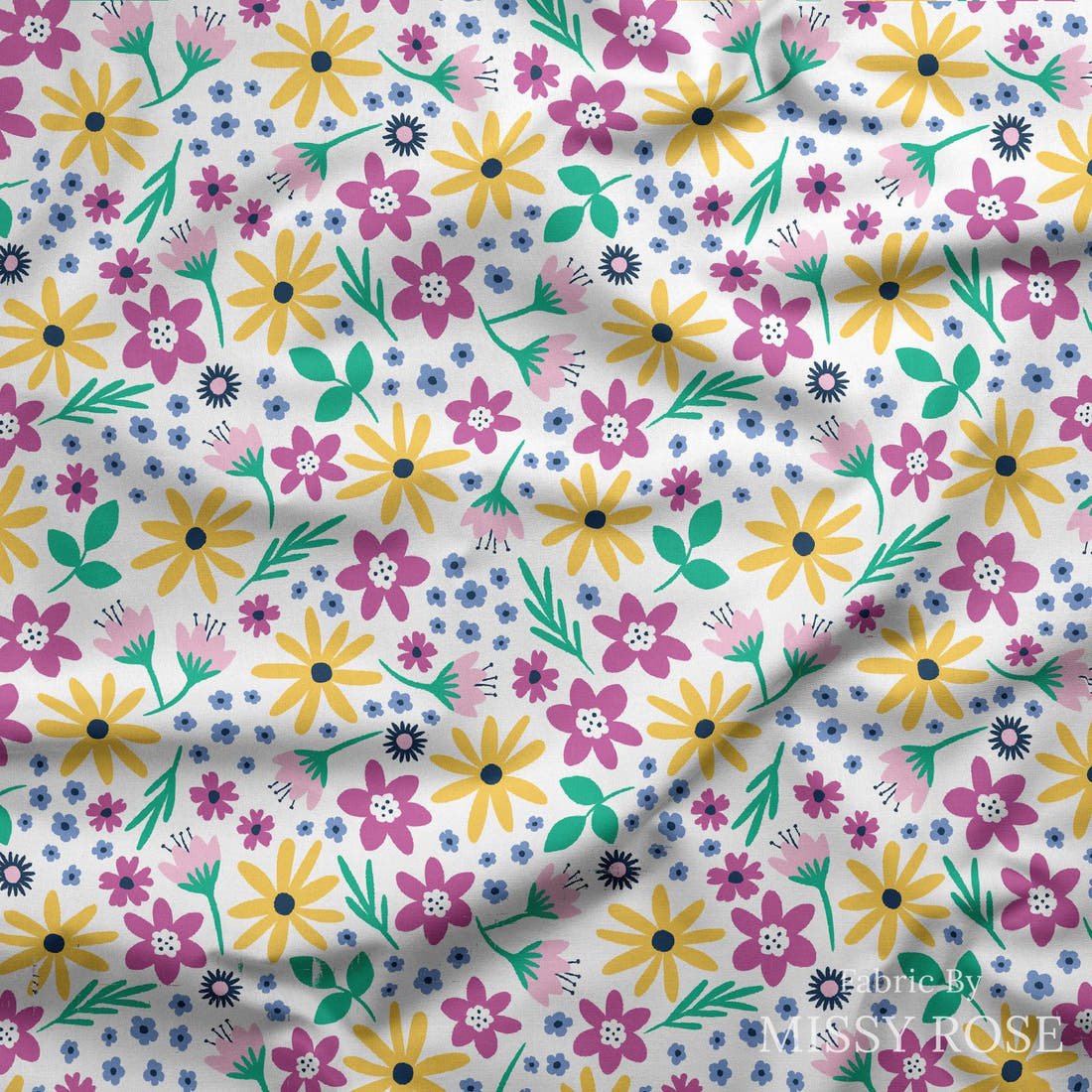 Little Black Kat 16 draped fabric mockup - custom printed fabric by the metre | Fabric by Missy Rose