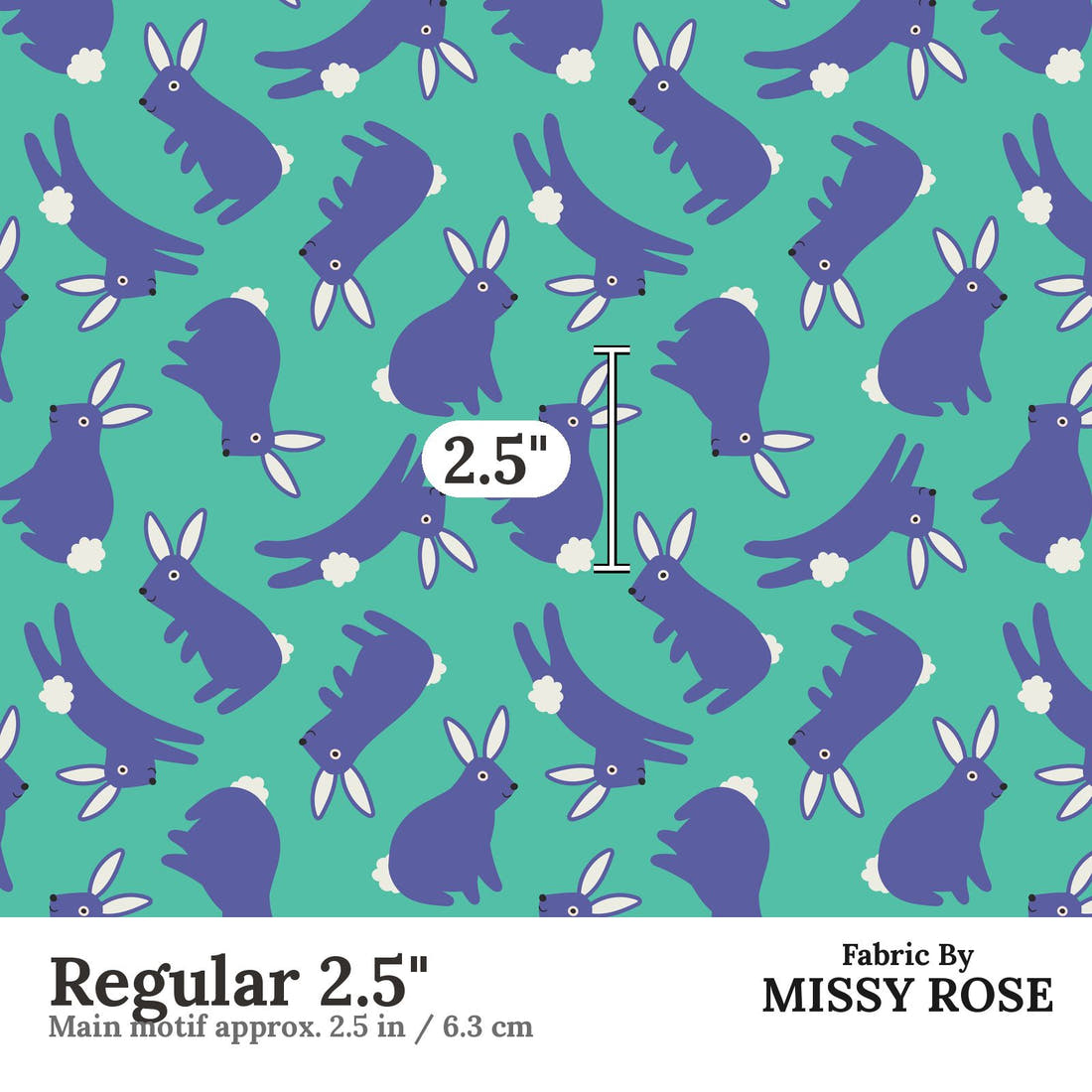Little Black Kat 17 Regular 2.5 inch print scale guide | Fabric by Missy Rose