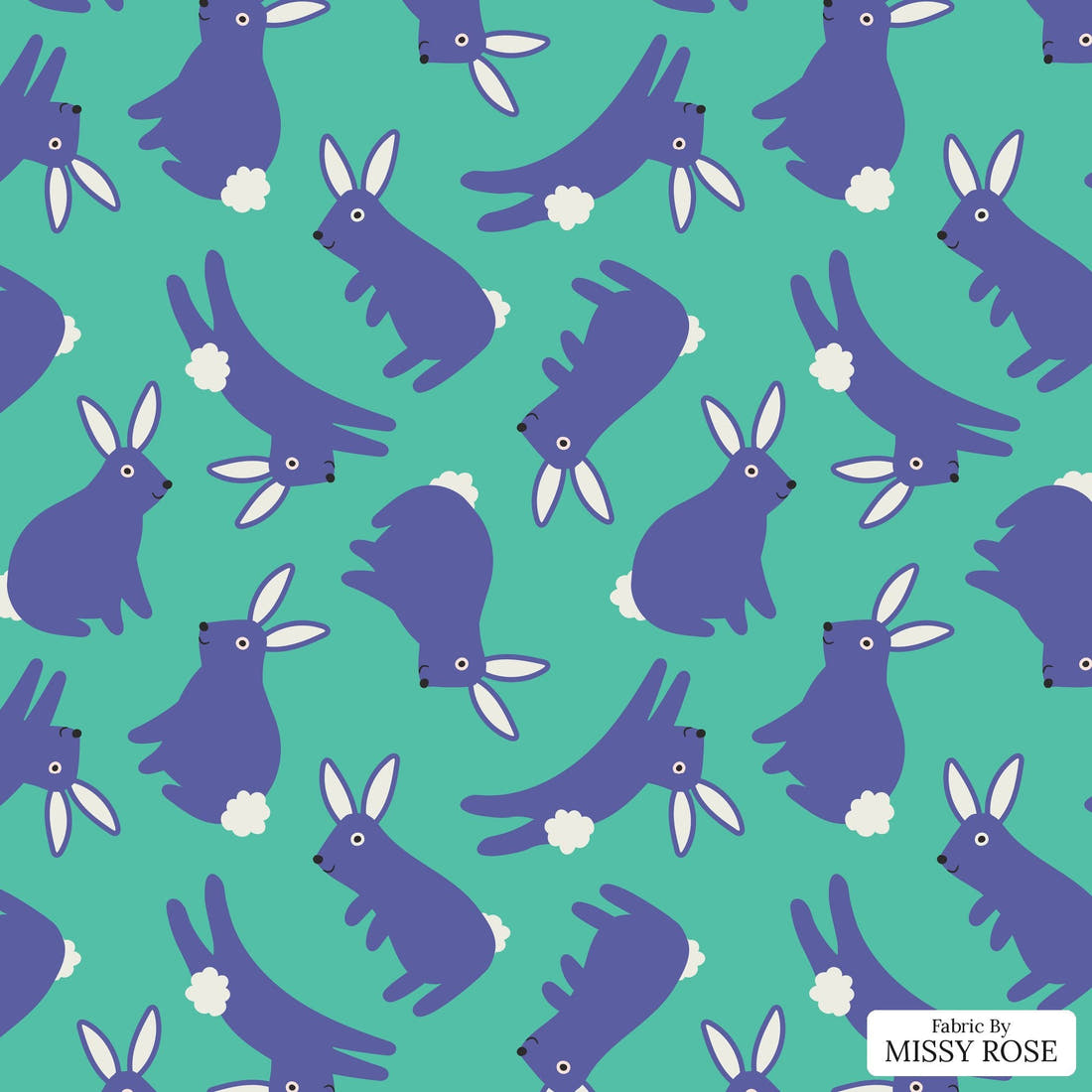 Little Black Kat 17 - flat view of the print, zoom in for detail | Fabric by Missy Rose