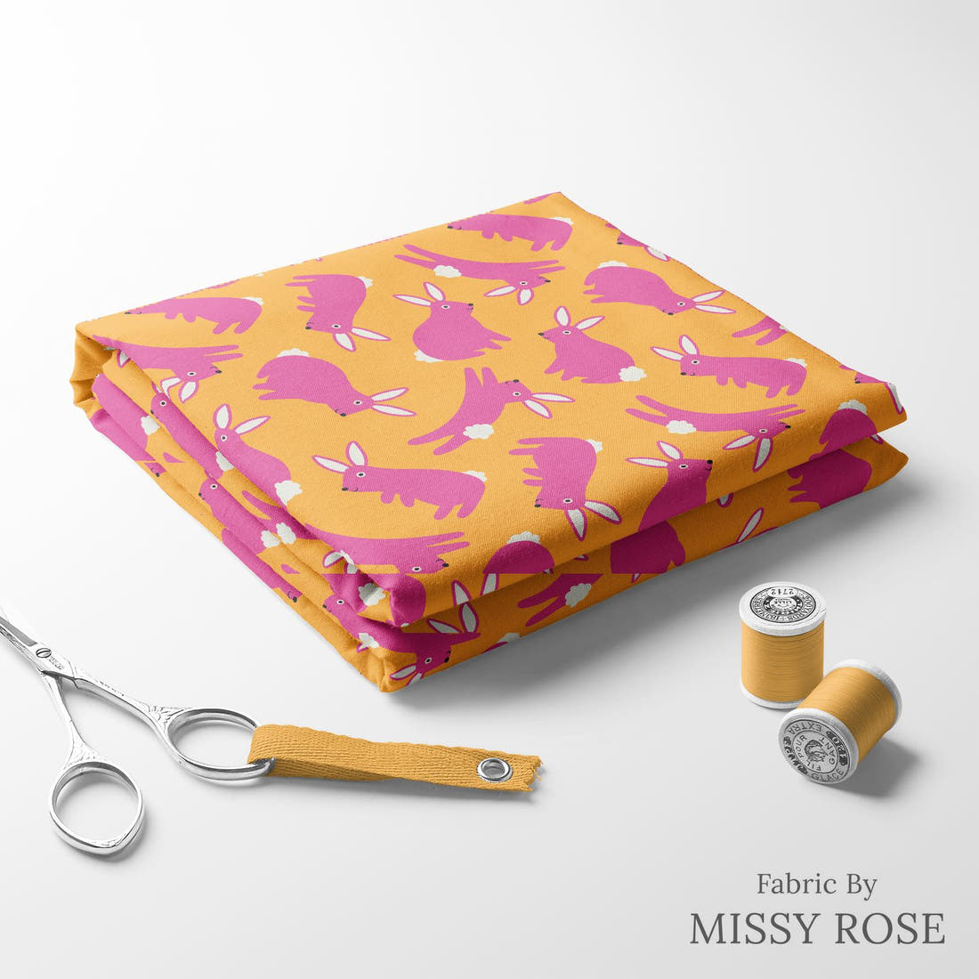 Little Black Kat 18 folded fabric stack with matching thread - pre-order fabric Australia | Fabric by Missy Rose