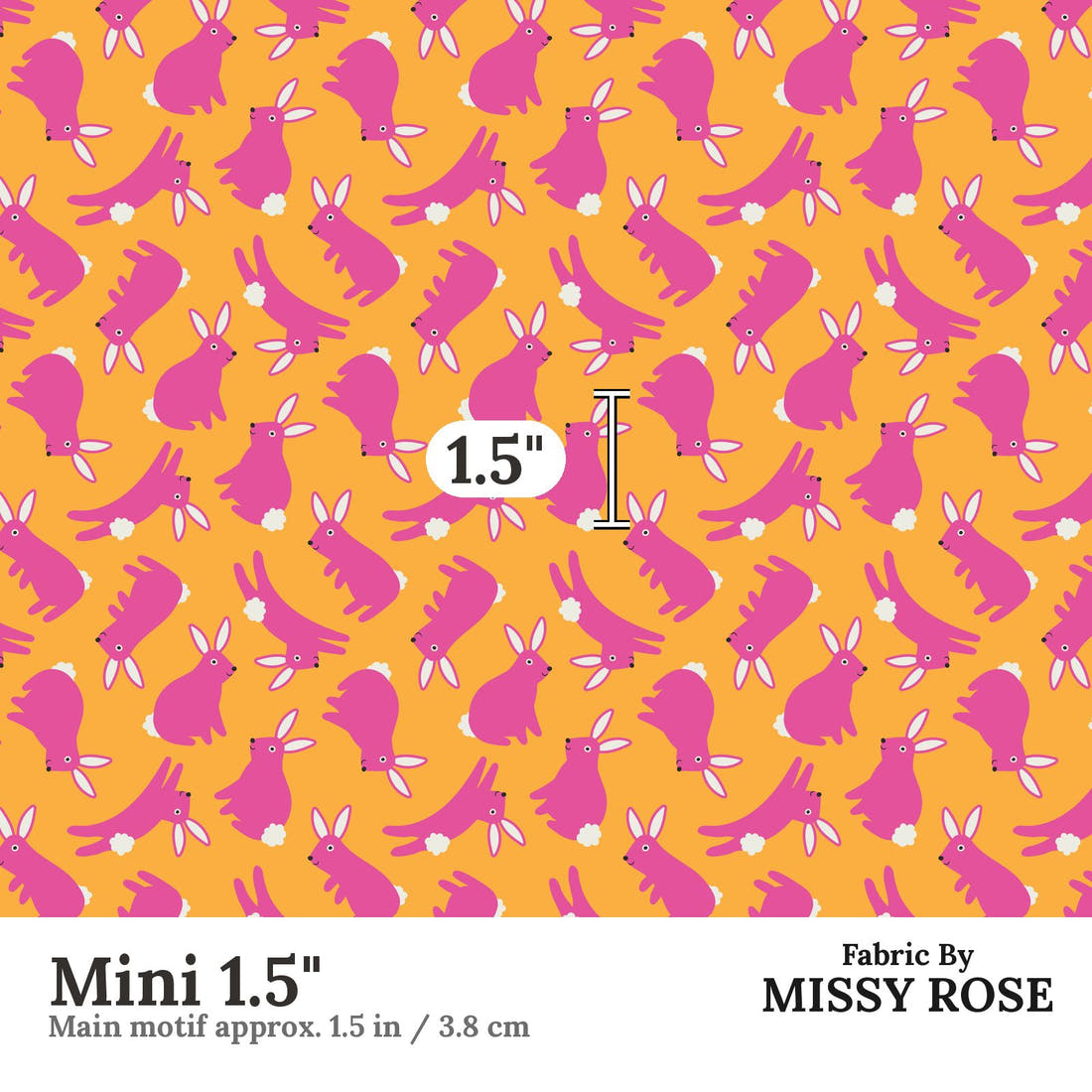 Little Black Kat 18 Mini 1.5 inch print scale guide | Fabric by Missy Rose