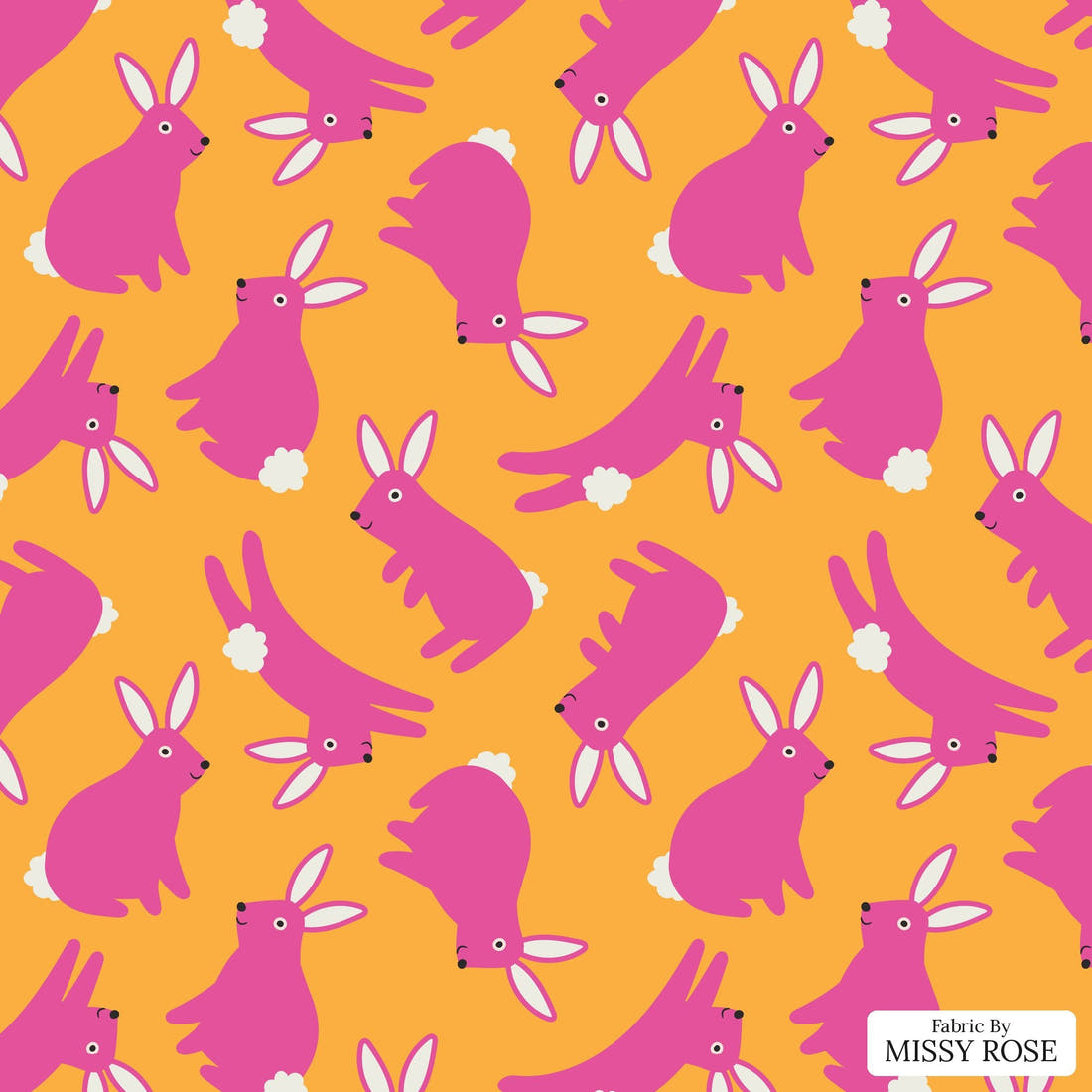Little Black Kat 18 - flat view of the print, zoom in for detail | Fabric by Missy Rose