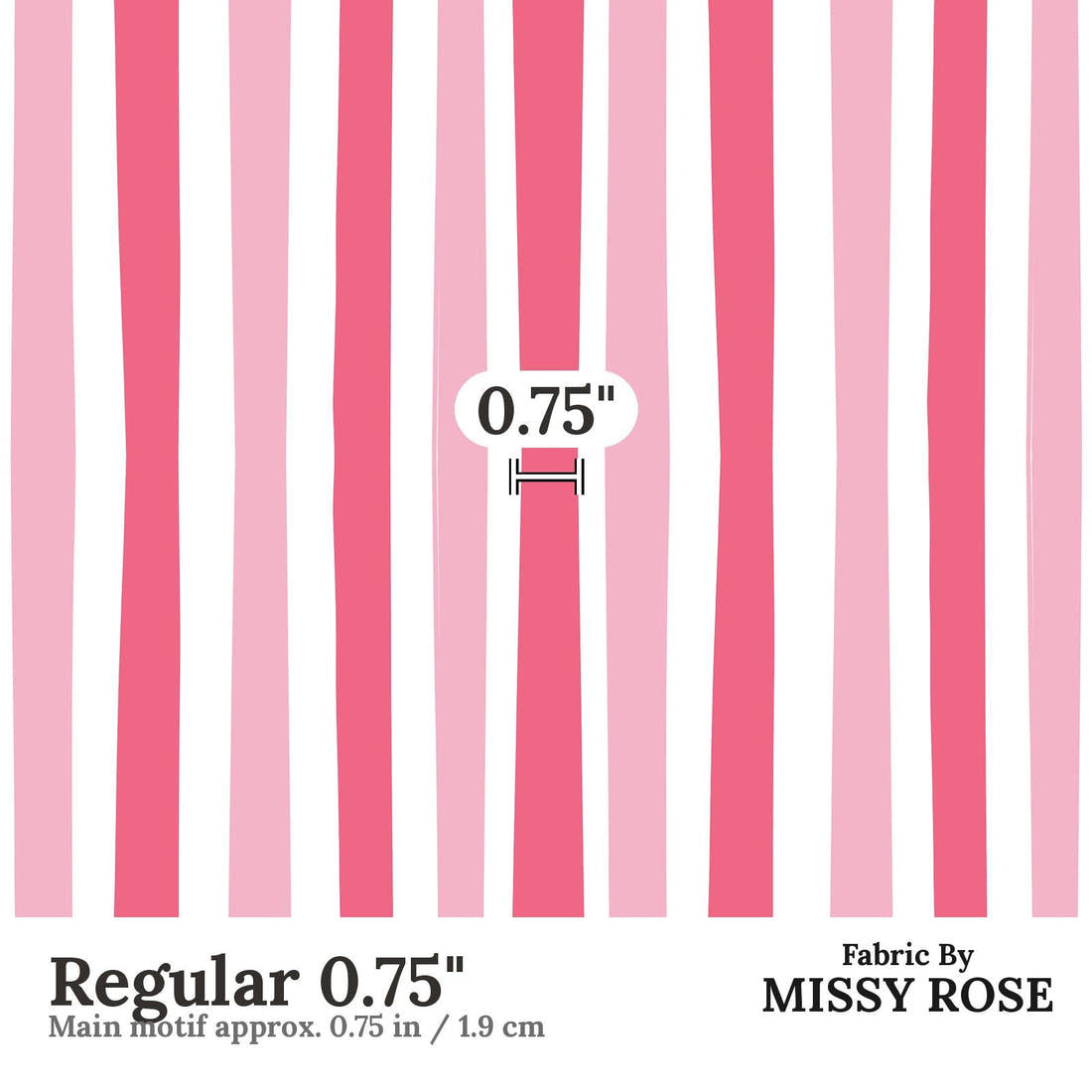 Little Black Kat 19 Regular 0.75 inch print scale guide | Fabric by Missy Rose