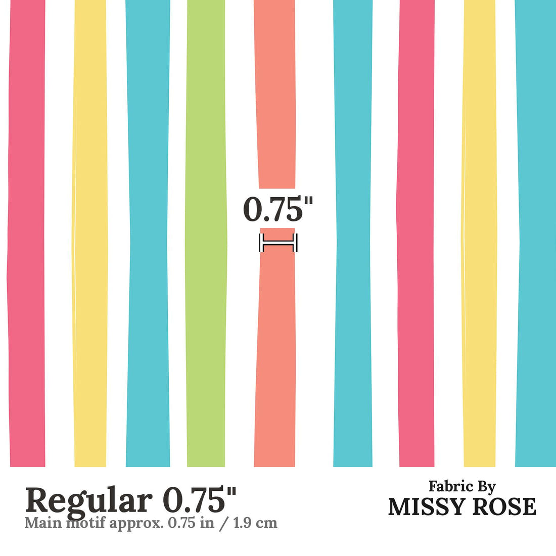 Little Black Kat 20 Regular 0.75 inch print scale guide | Fabric by Missy Rose
