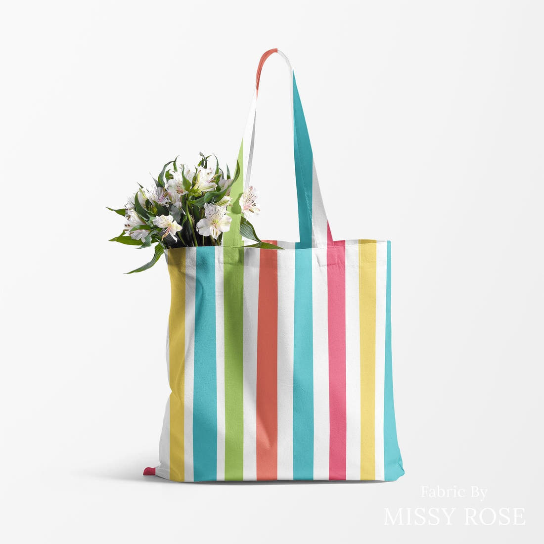 Little Black Kat 20 made up as a tote bag - see how the print looks made up | Fabric by Missy Rose