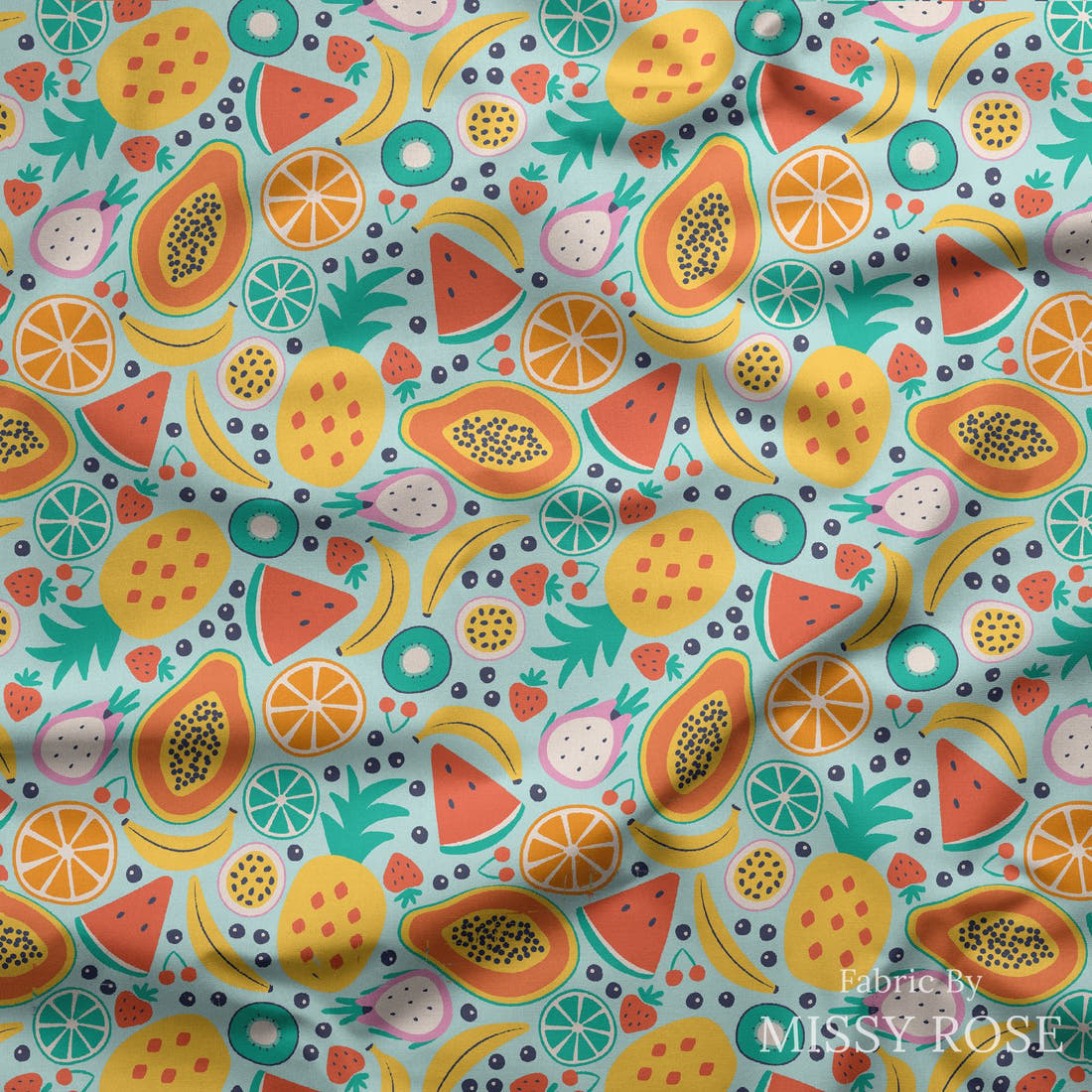 Little Black Kat 21 draped fabric mockup - custom printed fabric by the metre | Fabric by Missy Rose