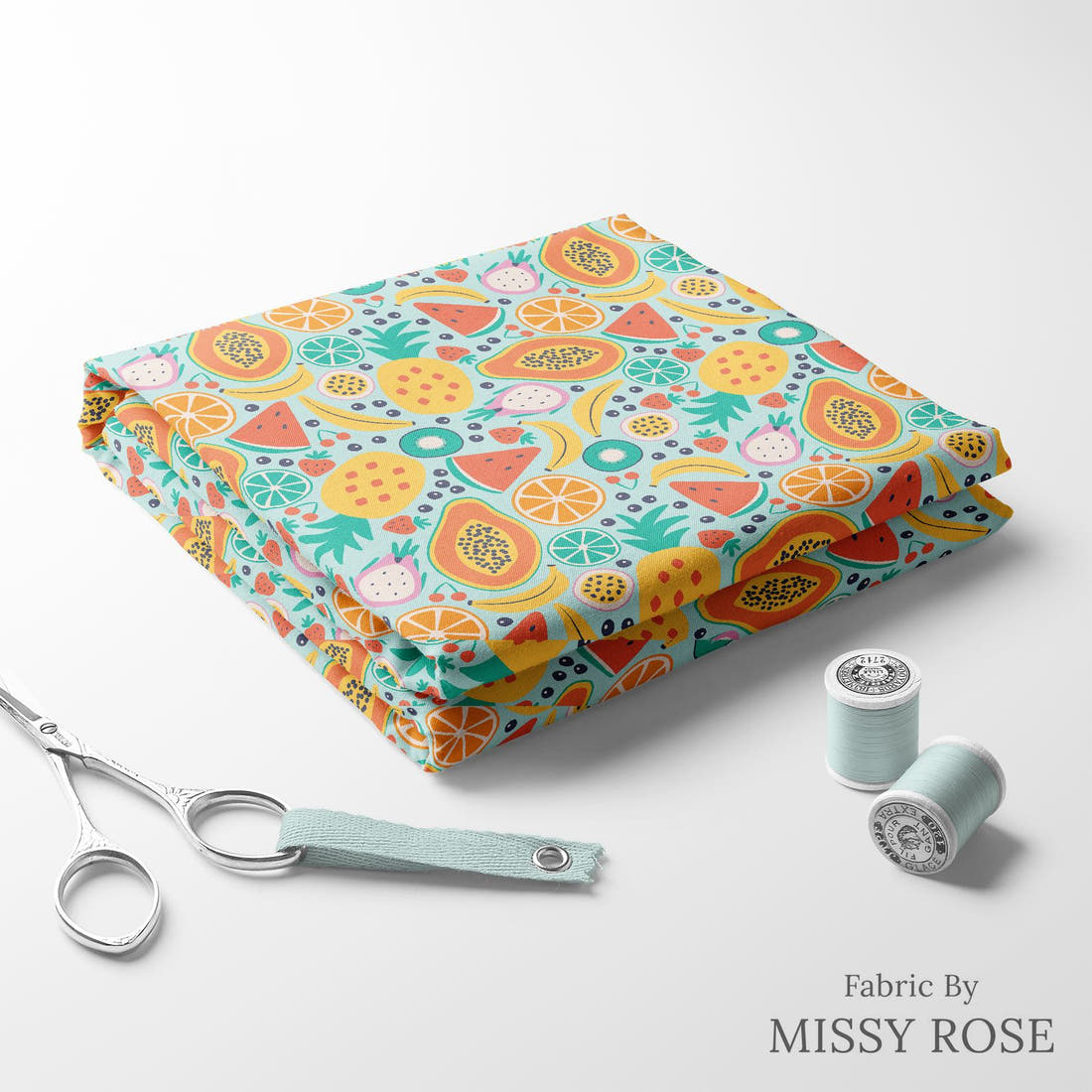 Little Black Kat 21 folded fabric stack with matching thread - pre-order fabric Australia | Fabric by Missy Rose